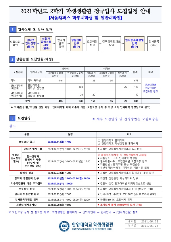 5.2021학년도 1학기 모집일정 안내 - 학부재학생 및 일반대학원_1